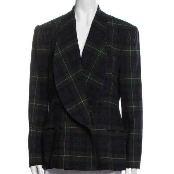 Ralph Lauren Collection Purple Label Tartan Plaid Dress Jacket Blazer 14 Runway - Picture 3 of 7